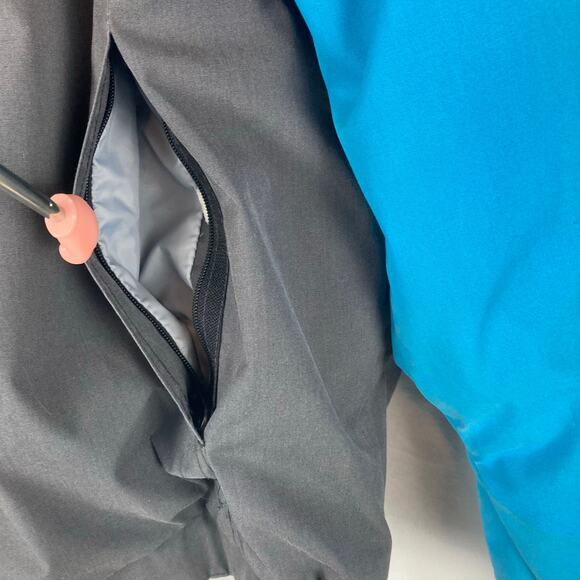 VTG Powderhorn Goose Down Jacket Mens M Blue Gray Colorblock Mountains Snow USA - Picture 7 of 16